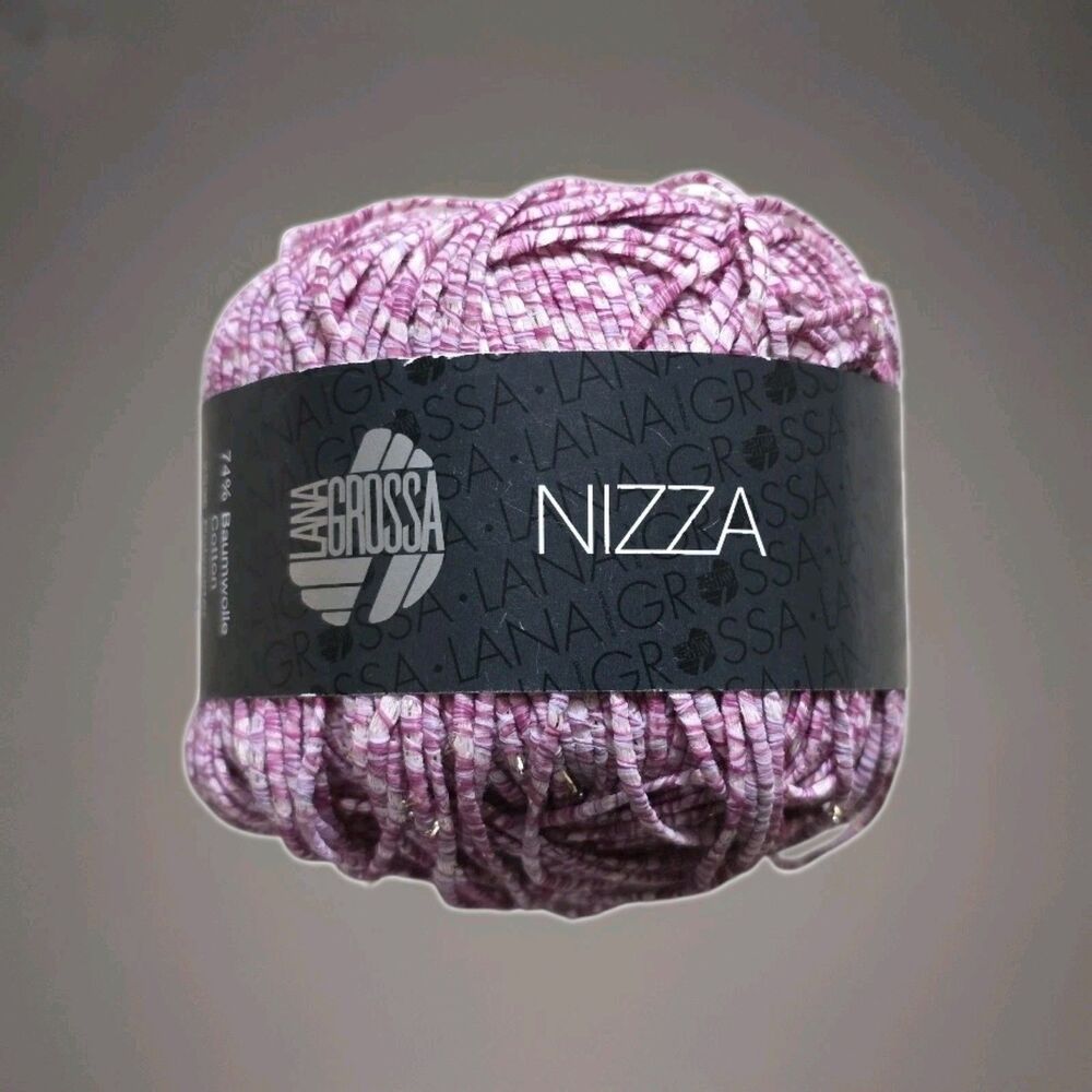 Lana Grossa Nizza Yarn #004 50gr Cotton Blend Pink Made In Italy Fine NWT